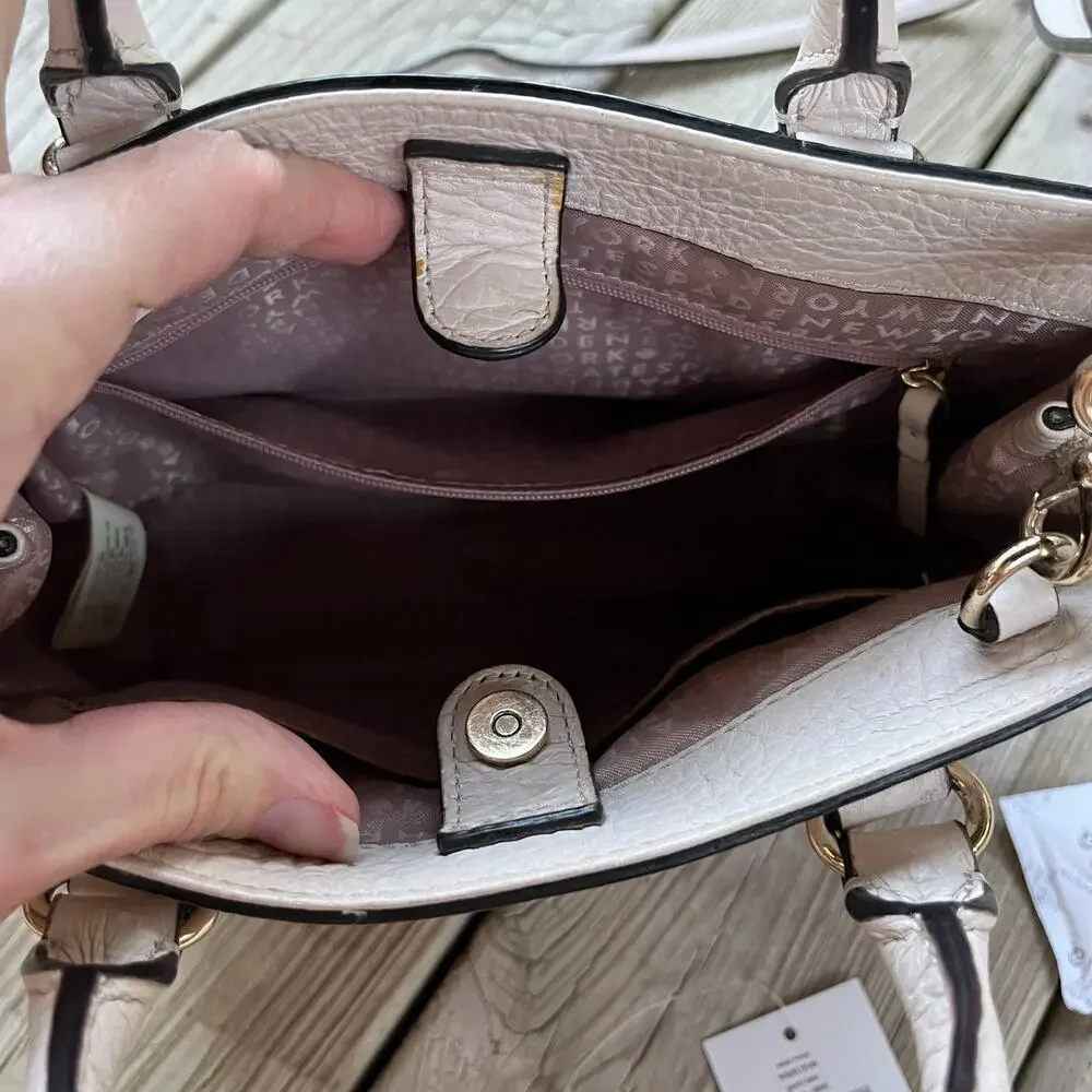 Kate Spade Perri Lane Mini Romy Satchel In Beige Leather